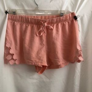 PEACH ROXY FLOWER SHORTS